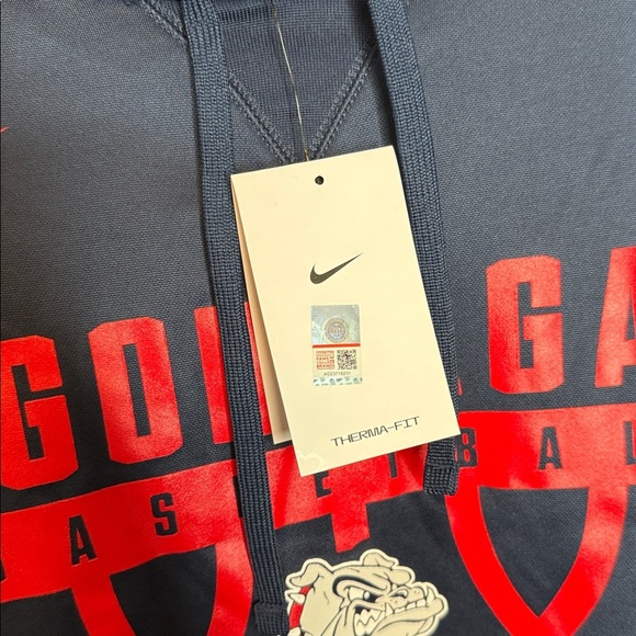 Mens Nike Therma Fit Navy Gonzaga Bulldogs Basketball Hoodie NWT Size 3XL - Picture 3 of 8